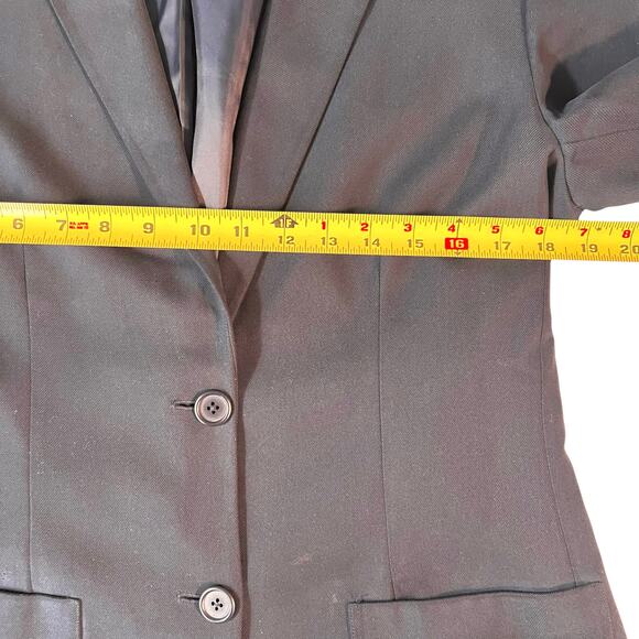 Lauren Ralph Lauren Navy Silk Blazer Women’s Size 8 Classic Two-Button - Picture 3 of 6